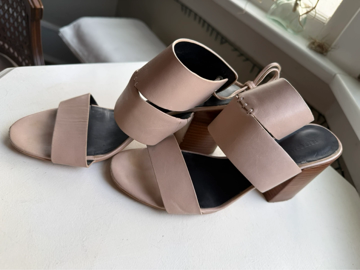 Rebecca Minkoff Beige Chunky Heels sz 9 - photo 4