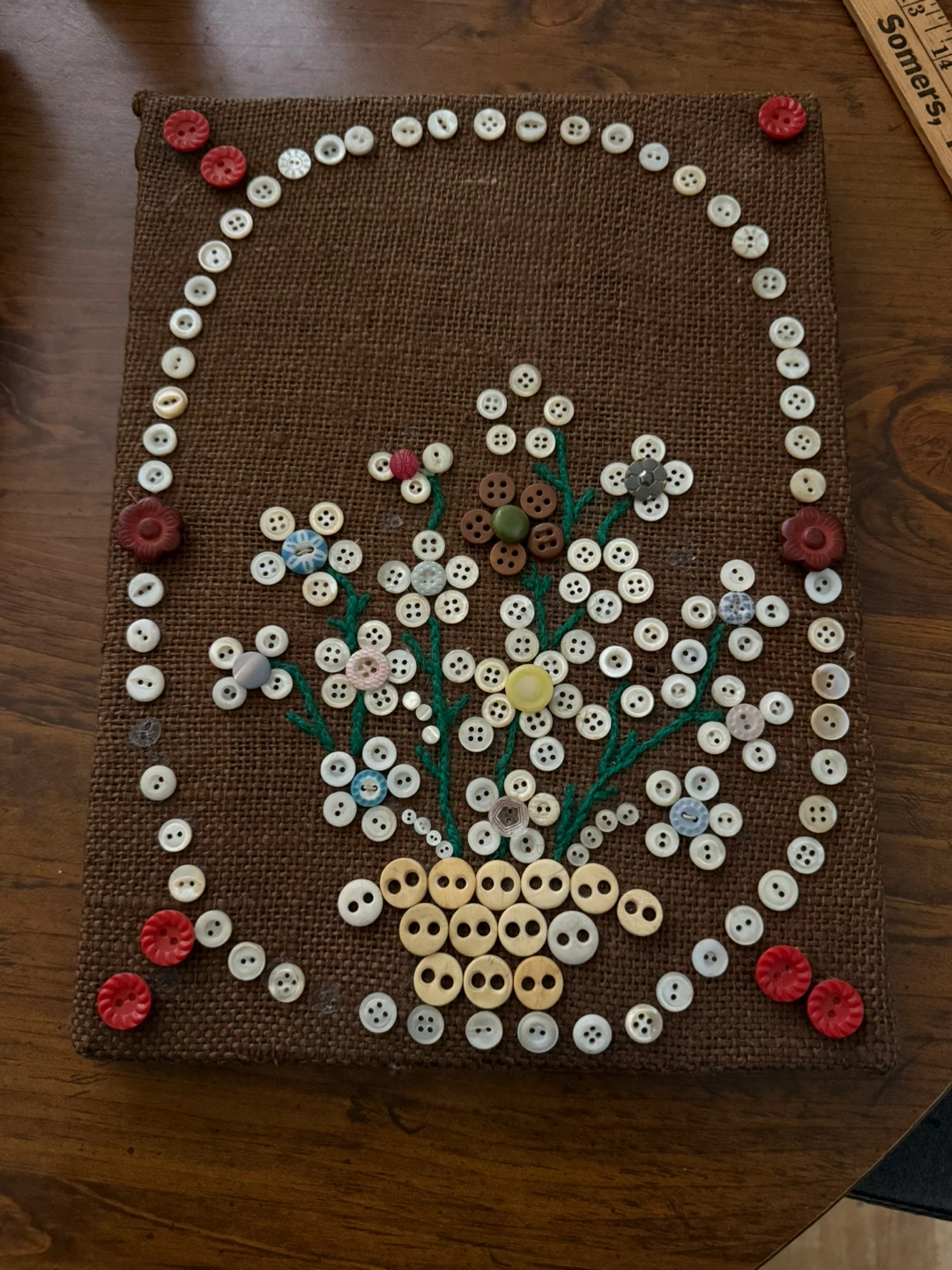 Vintage button art 9 x 12