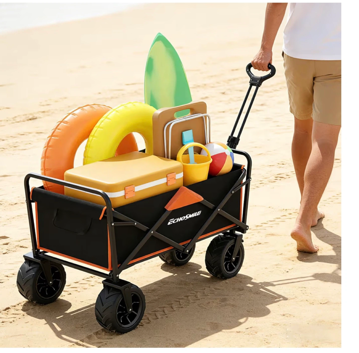 EchoSmile Black & Orange Folding Outdoor Wagon - photo 3