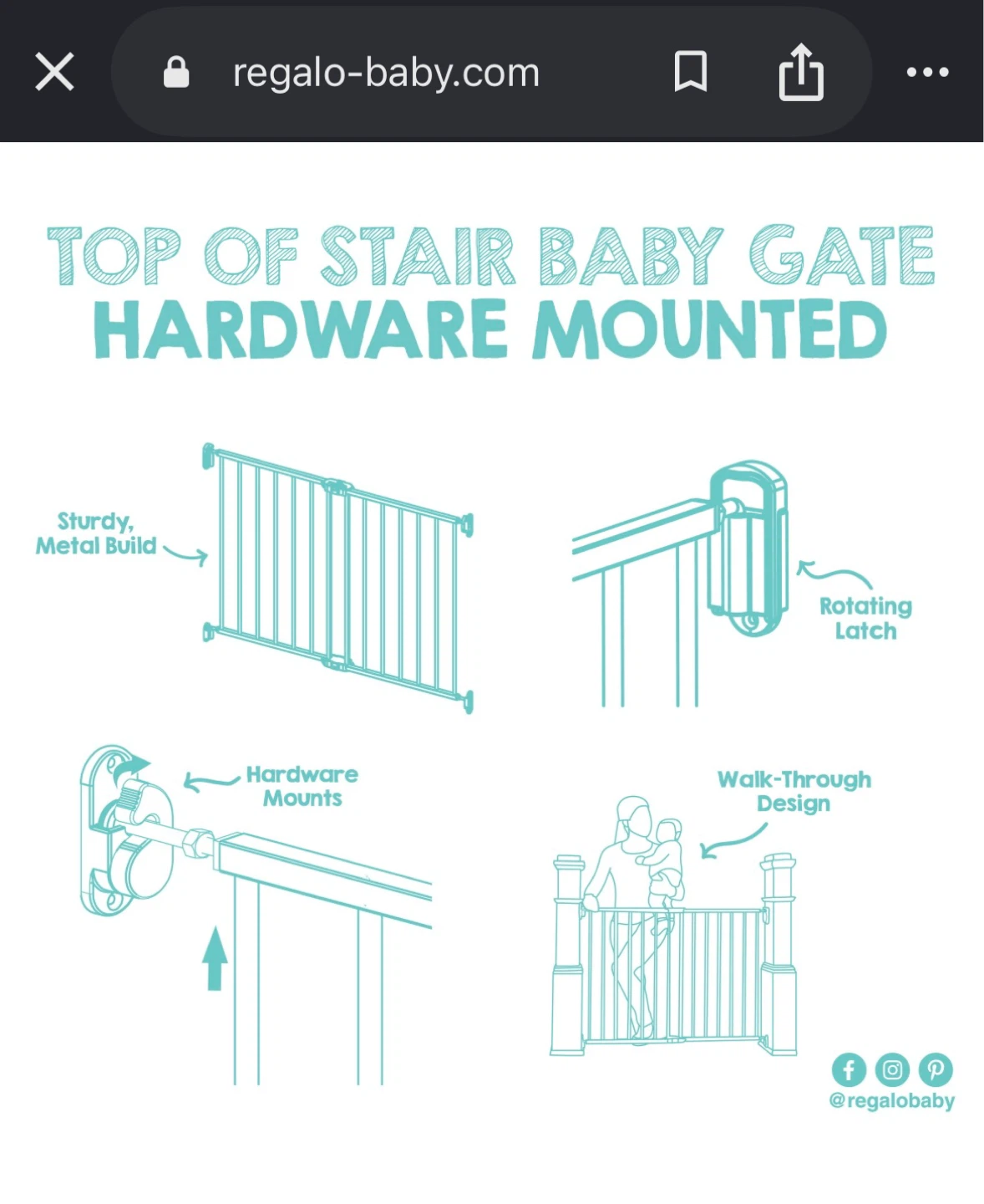 Regalo Top of Stair Baby Gate - photo 4