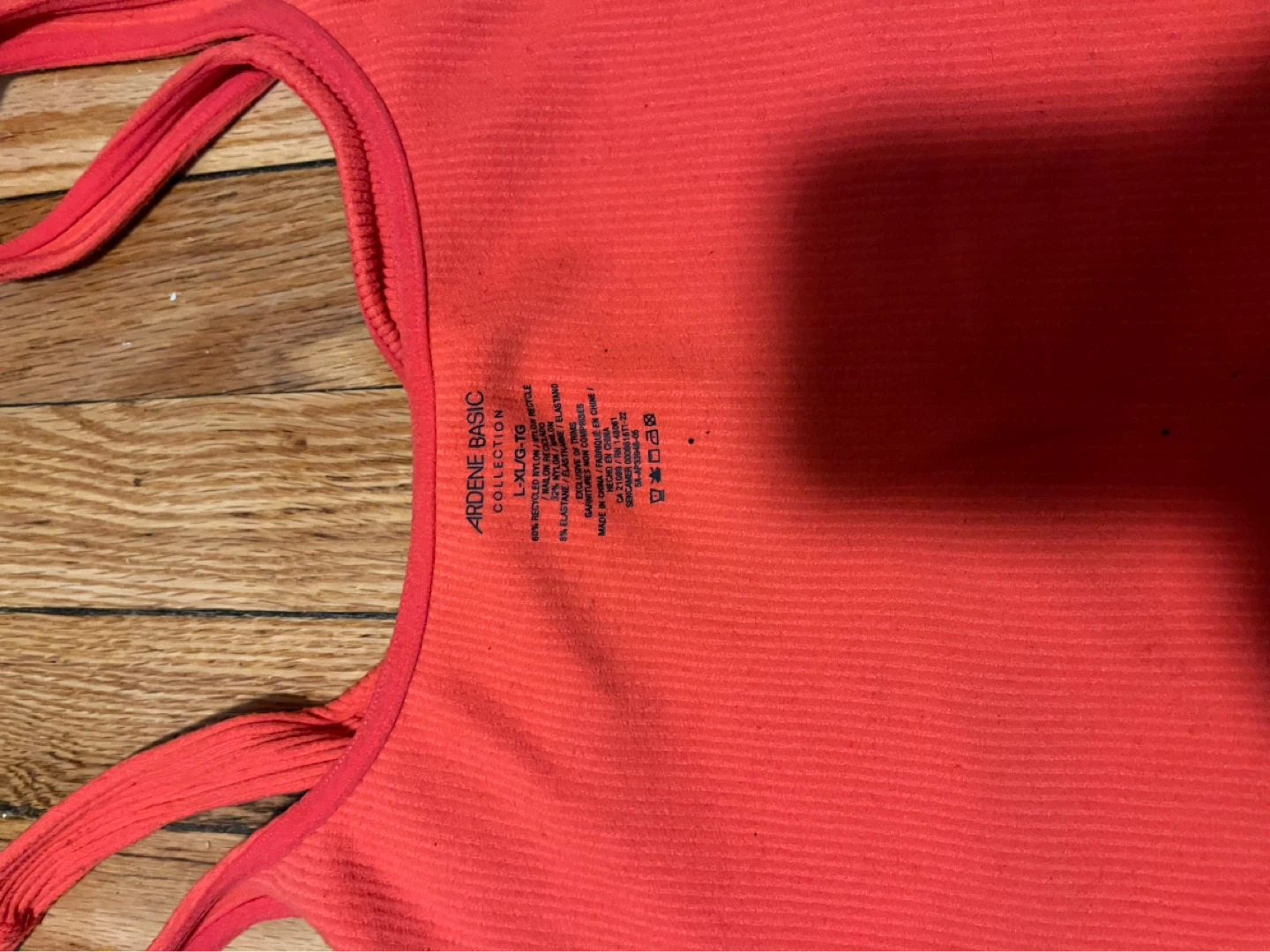 4DANE BASIC COLLECTION Ribbed Tank Top - Coral - Size L/XL