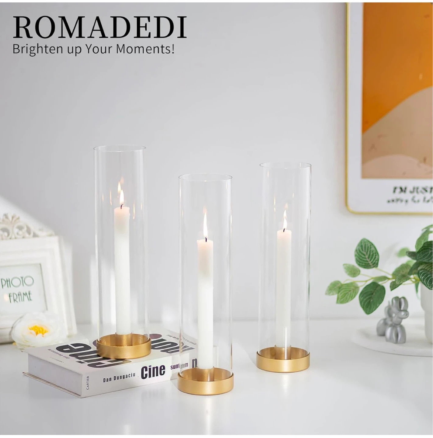 ROM DEDI Glass & Metal Candle Holder Set - photo 3