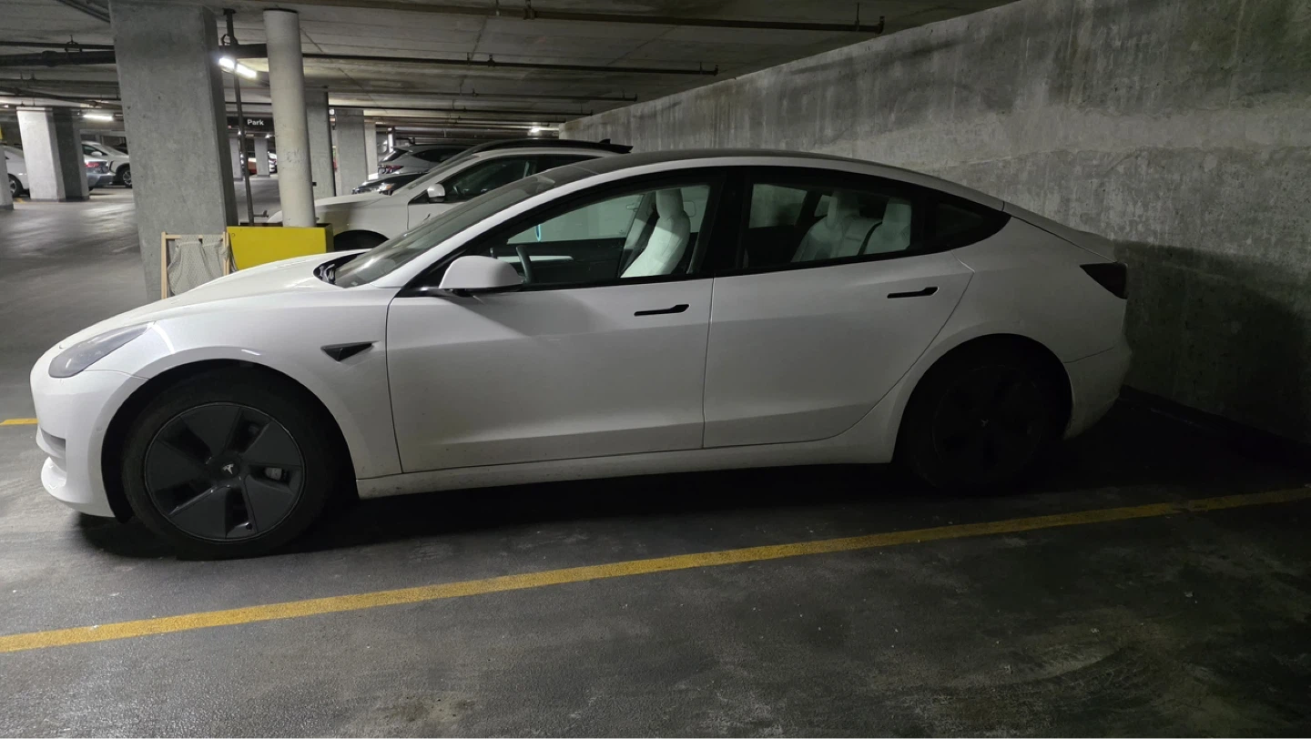 White Tesla Model 3