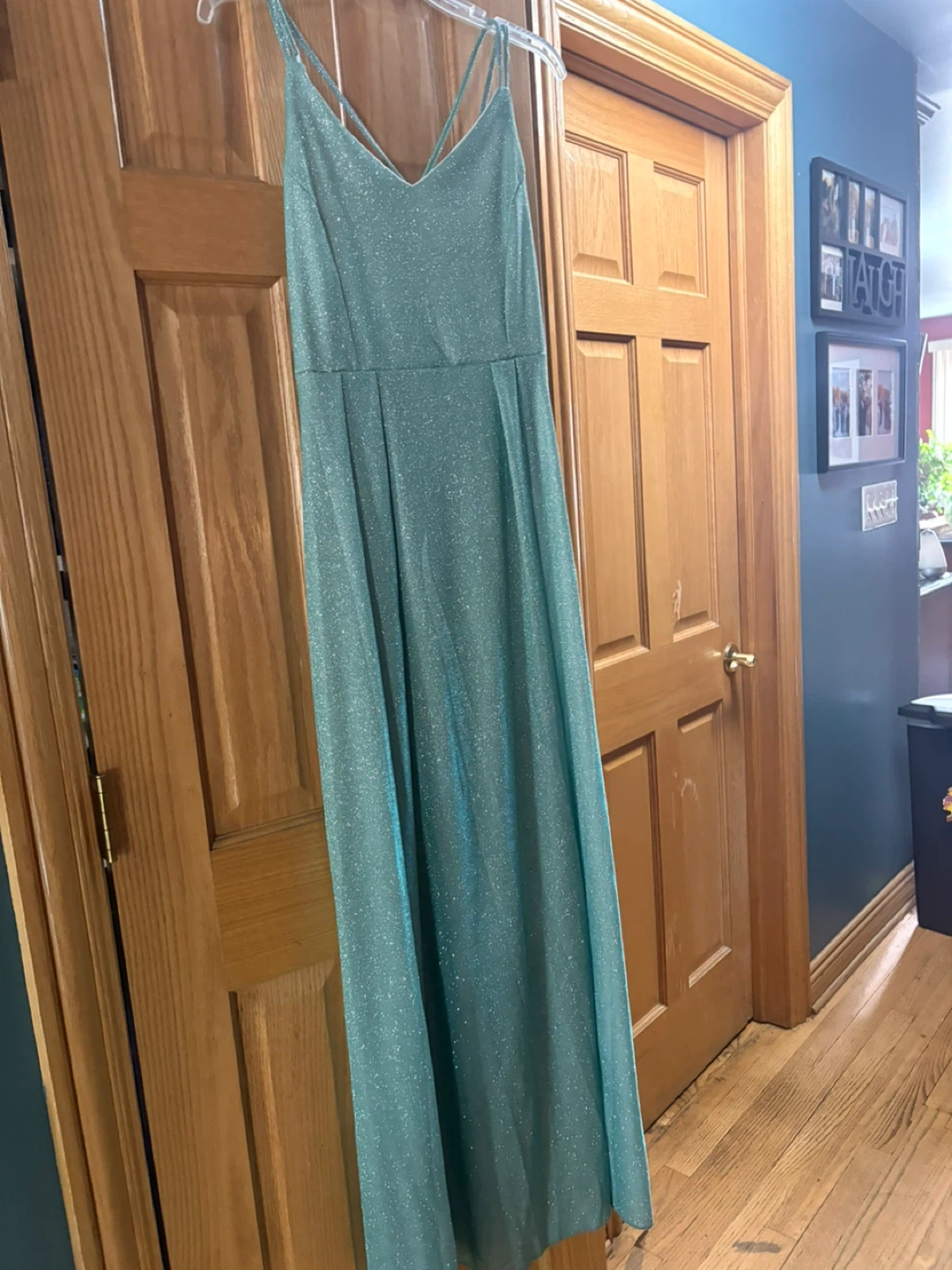 Sparkly Green Spaghetti Strap Maxi Dress - photo 3