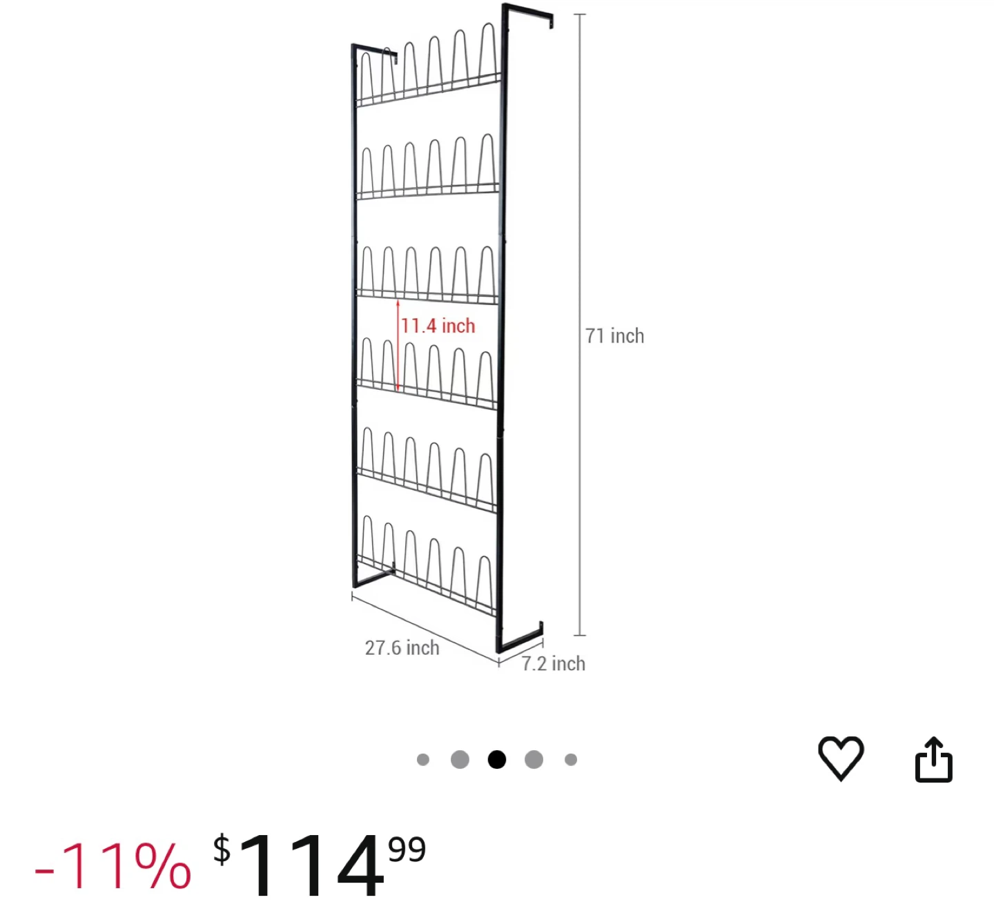6-Tier Over-the-Door Shoe Rack - photo 2