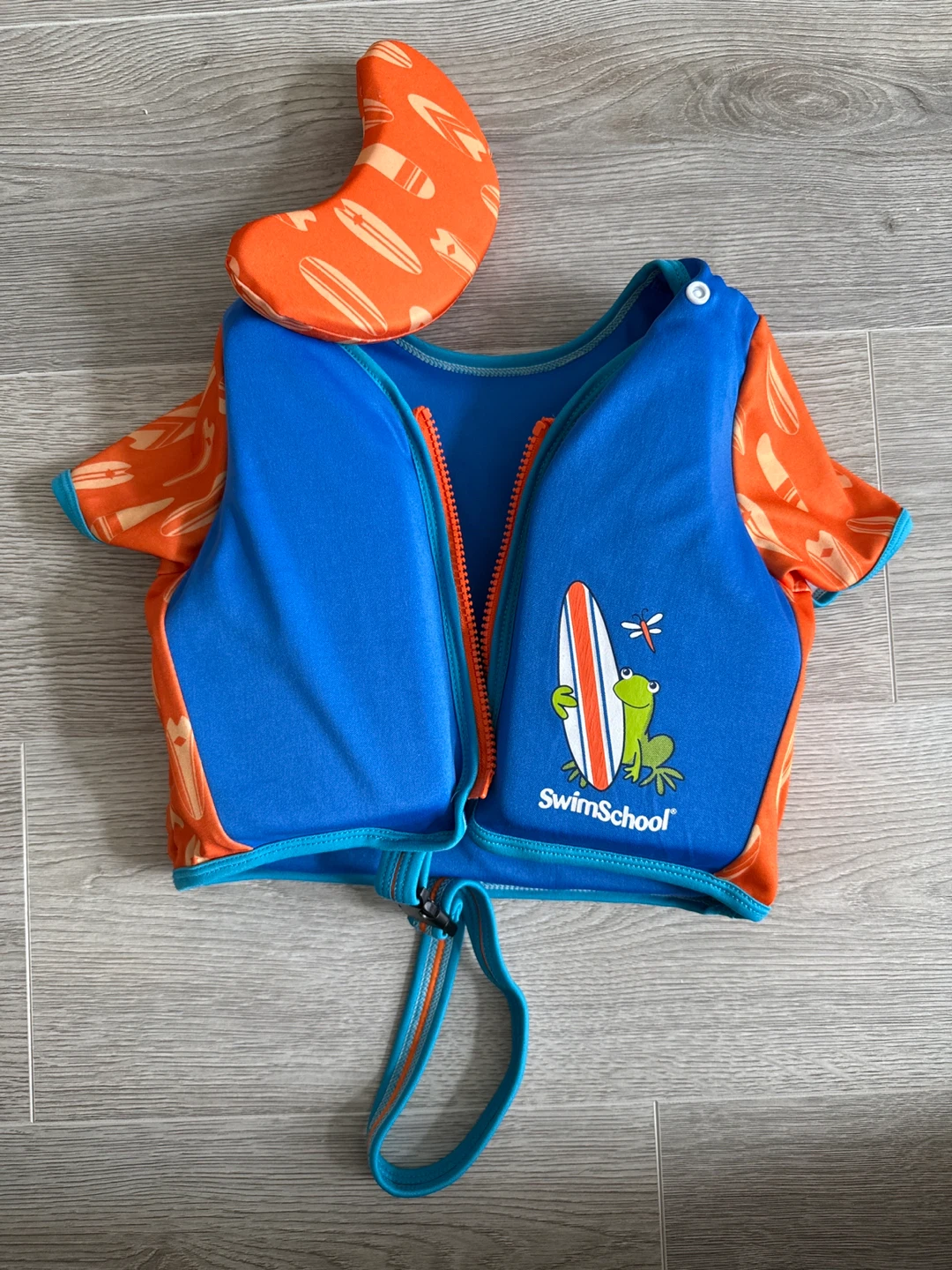 SwimSchool Blue Orange Surfboard Frog Swim Vest