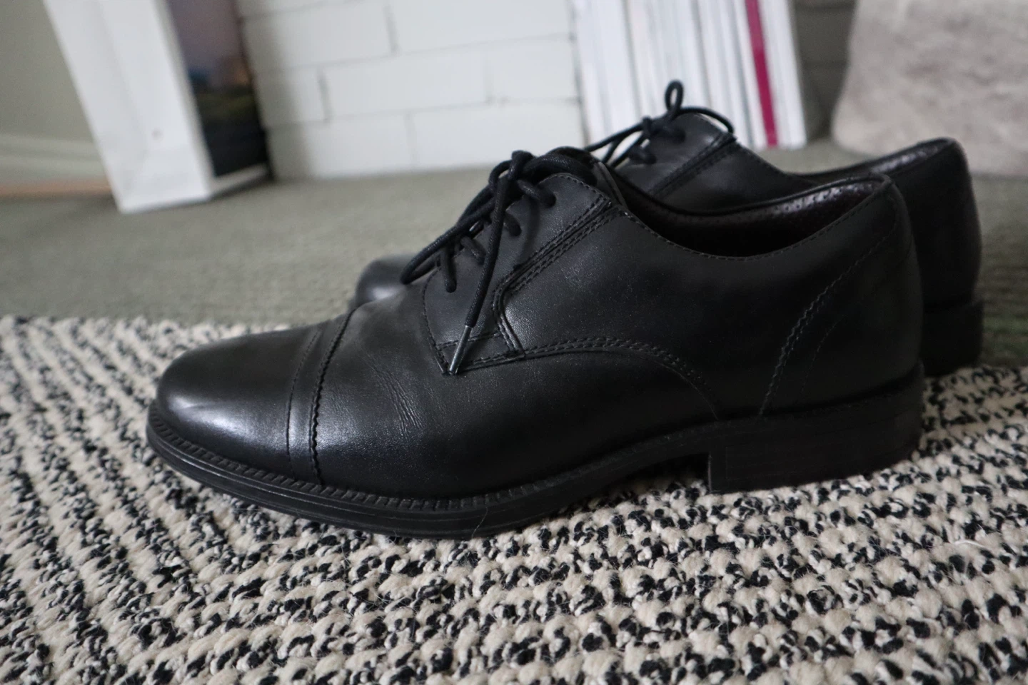 Men's Black Leather Dress Shoes - photo 3