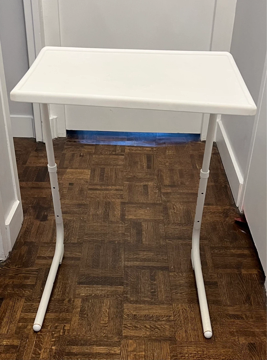White Adjustable Height TV Tray Table