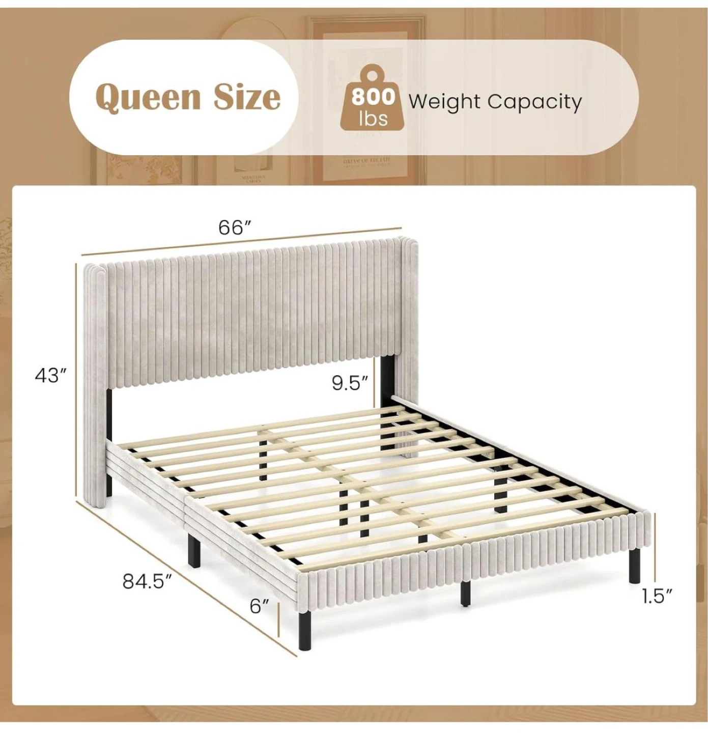 Queen Size Heavy-duty Platform Bed Frame