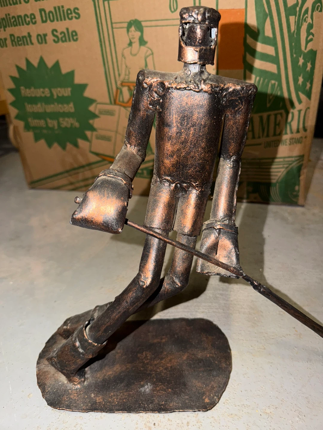 Metal Hockey Player Figurine