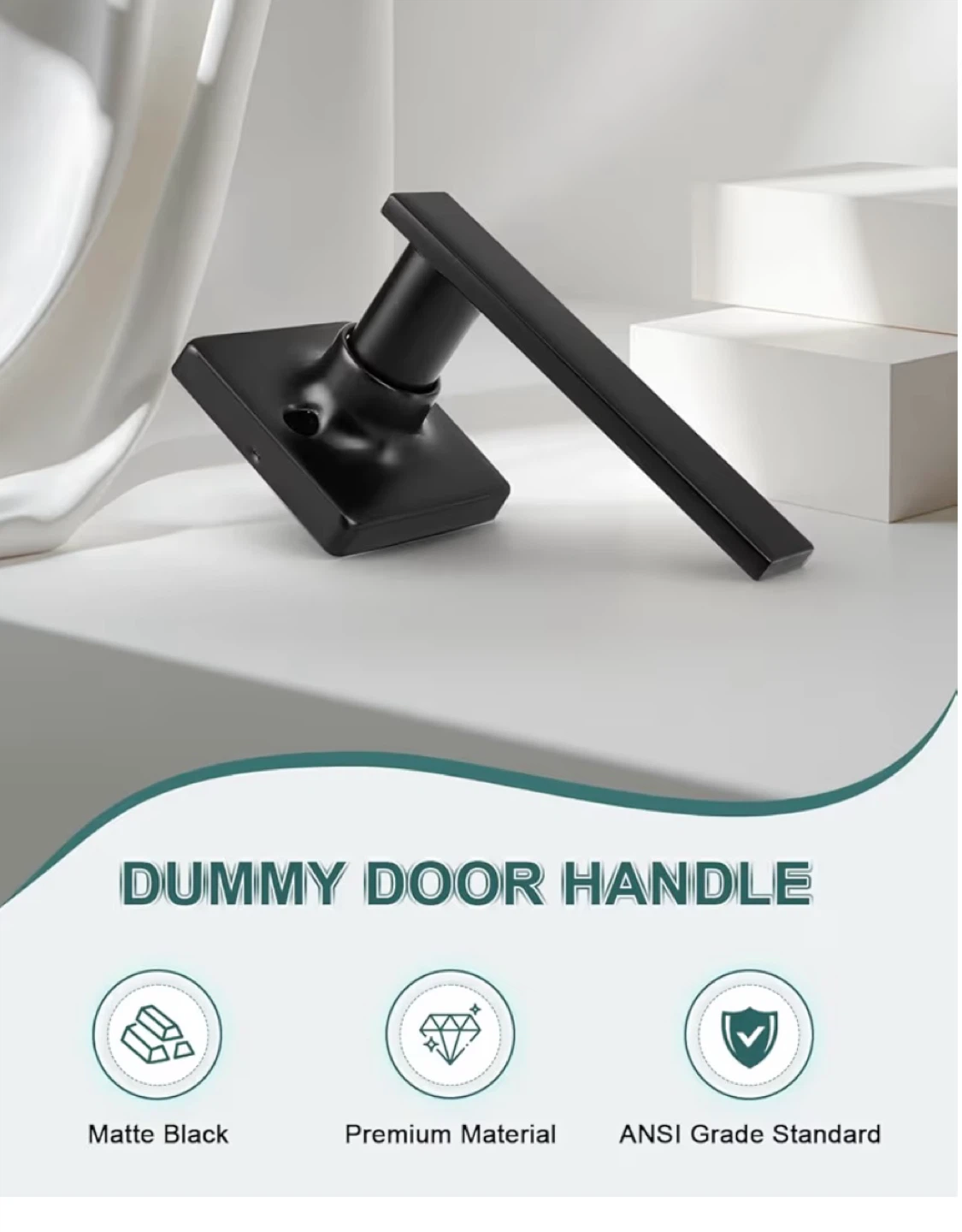10 Pack Matte Black Dummy Door Handle Levers - photo 2