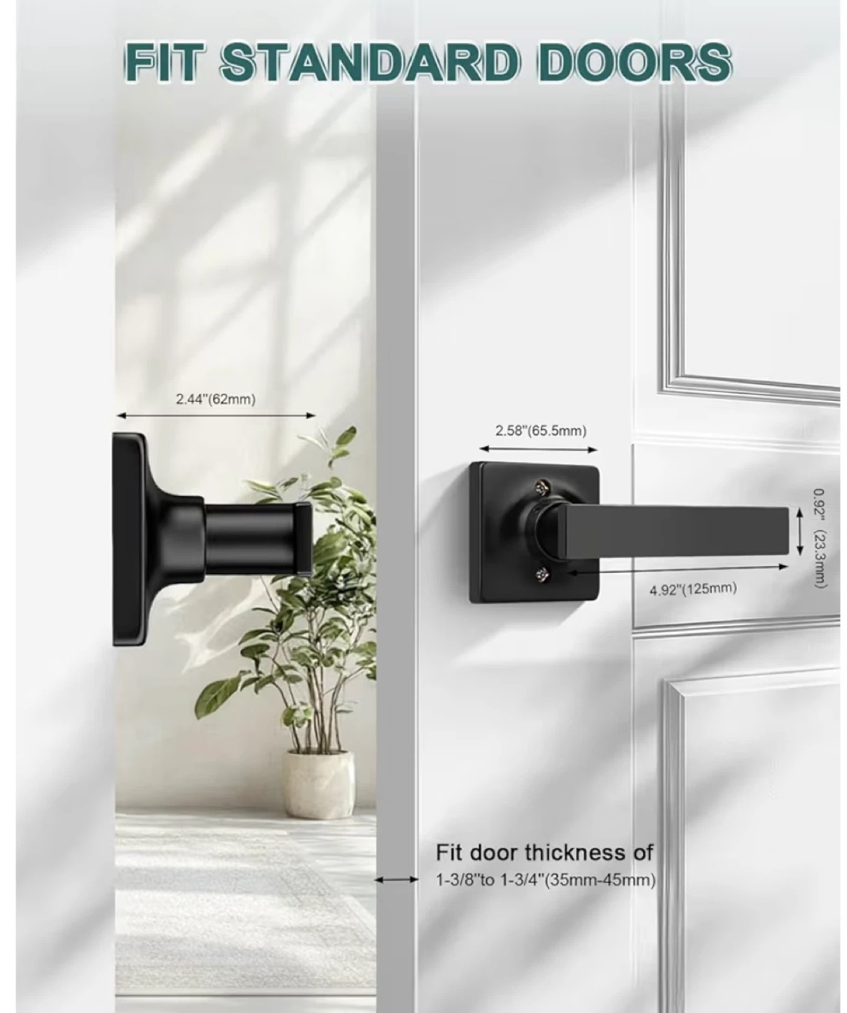 10 Pack Matte Black Dummy Door Handle Levers - photo 4