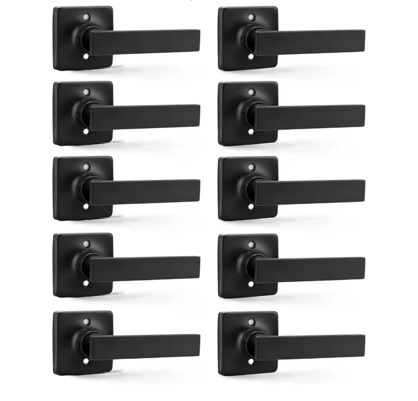 10 Pack Matte Black Dummy Door Handle Levers