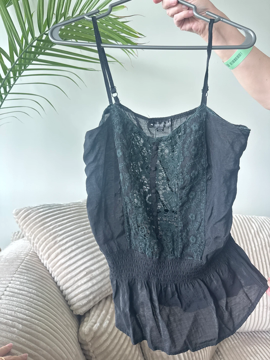 Black Lace Camisole Top - Medium