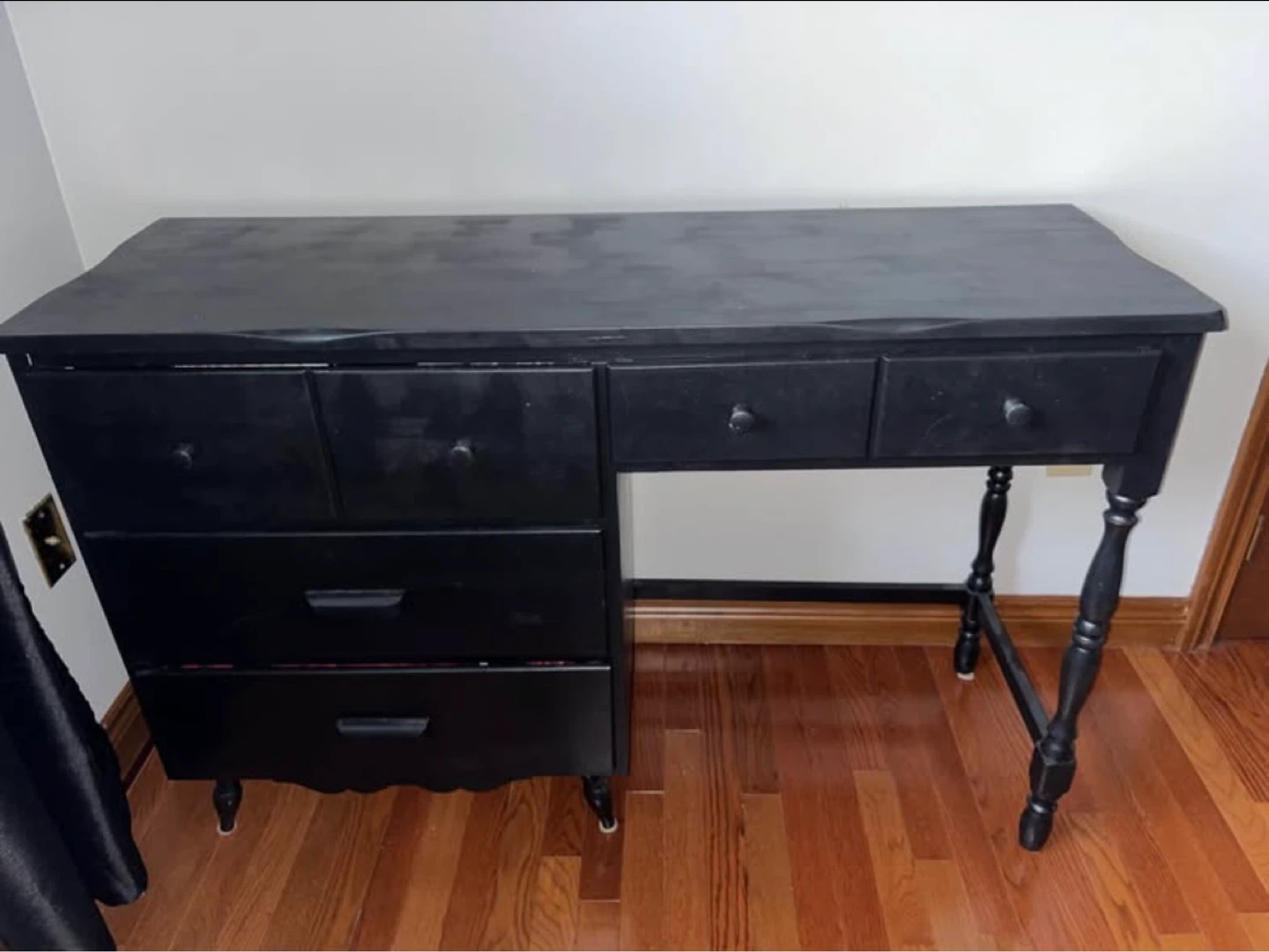 Black Desk with Drawers
