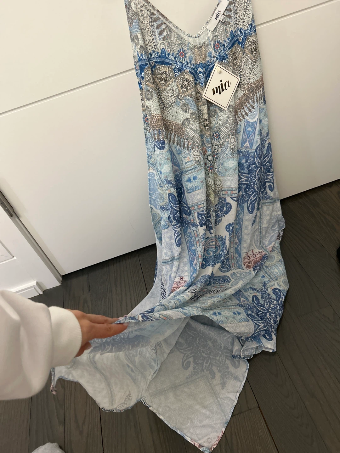 Mia Blue Paisley Print Maxi Dress S/M - photo 5