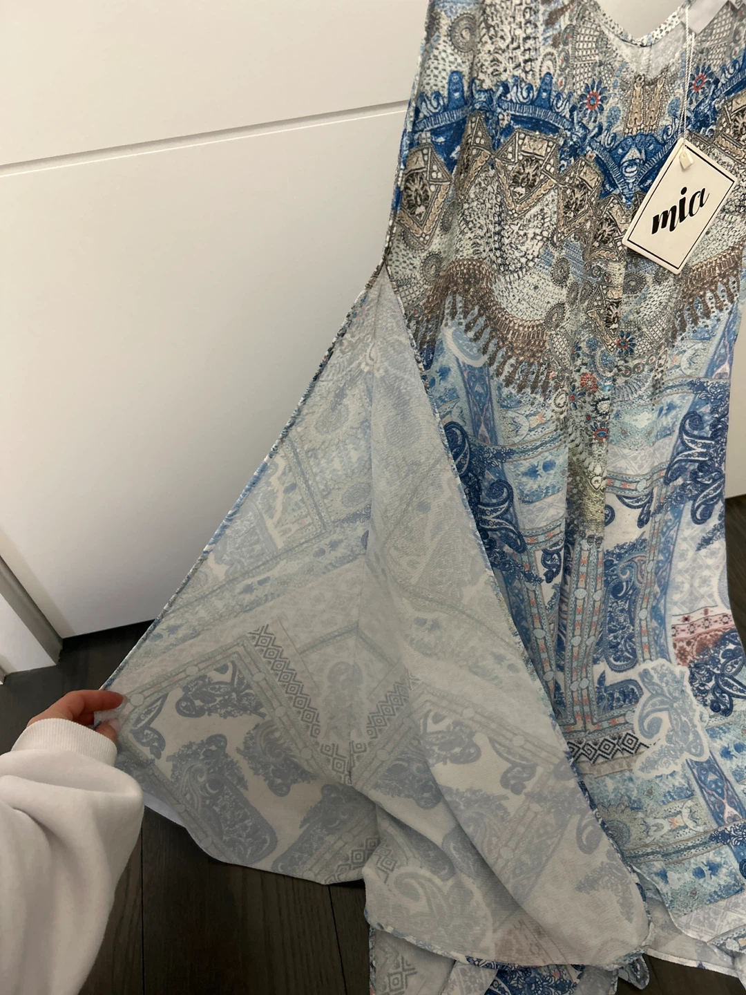 Mia Blue Paisley Print Maxi Dress S/M - photo 4