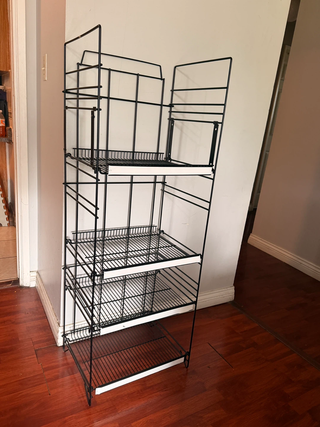 Black Metal Wire Display Shelf Unit
