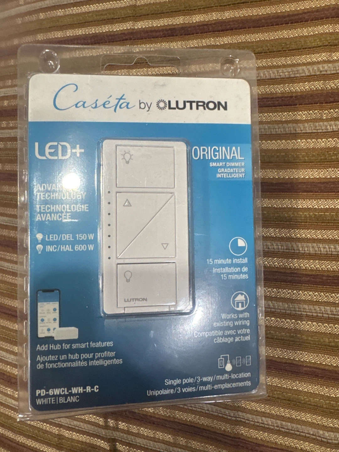 Lutron Caseta Smart Dimmer PD-6WCL-WH-R-C
