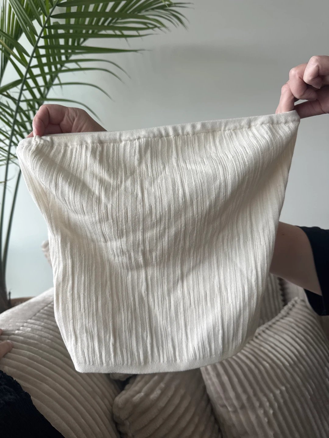 RW&CO. Cream Ribbed Strapless Tube Top - Size M
