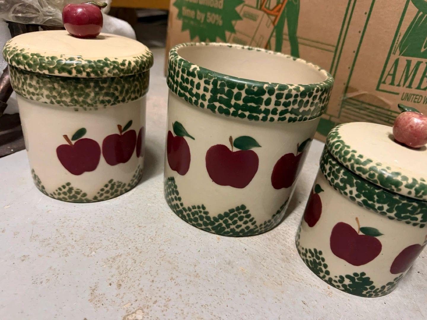 Vintage Ceramic Apple Jar