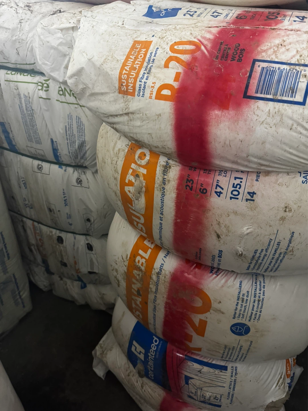 Certainteed R20x23” Fibre Glass Insulation (Delivery Available)