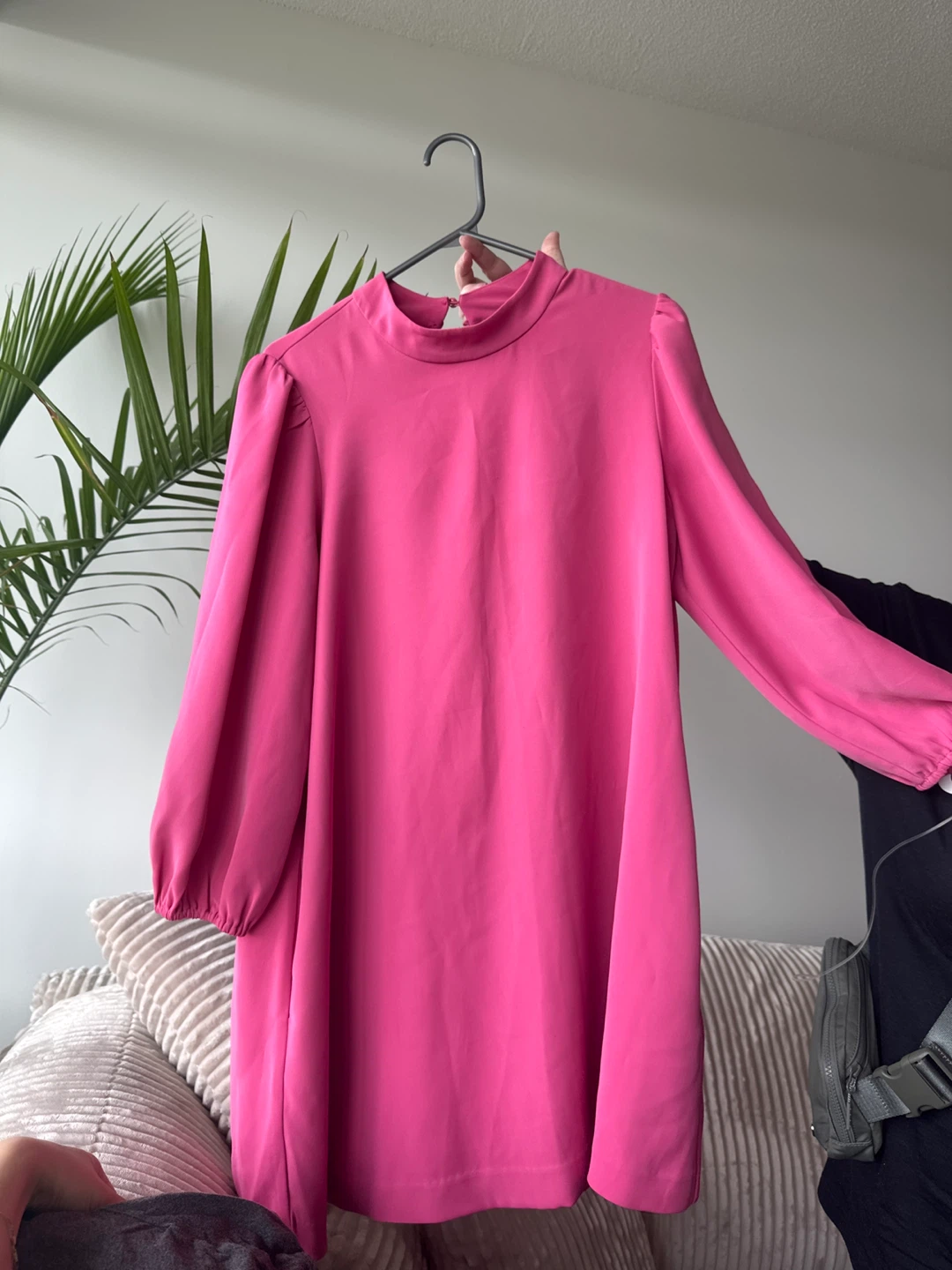Ever New Pink Mock Neck Puff Sleeve Dress - AUS 12