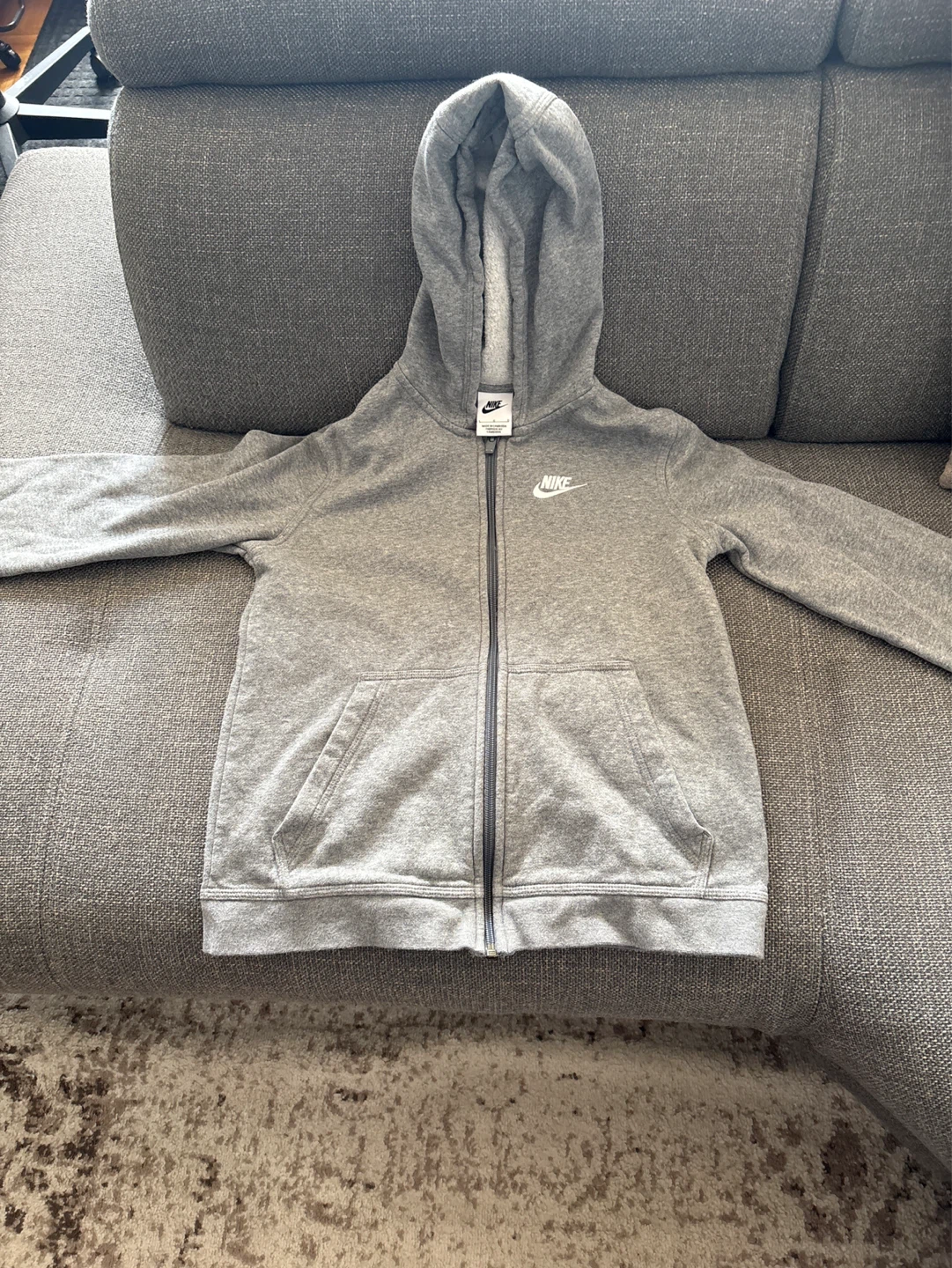 Nike Grey Zip-Up Hoodie
