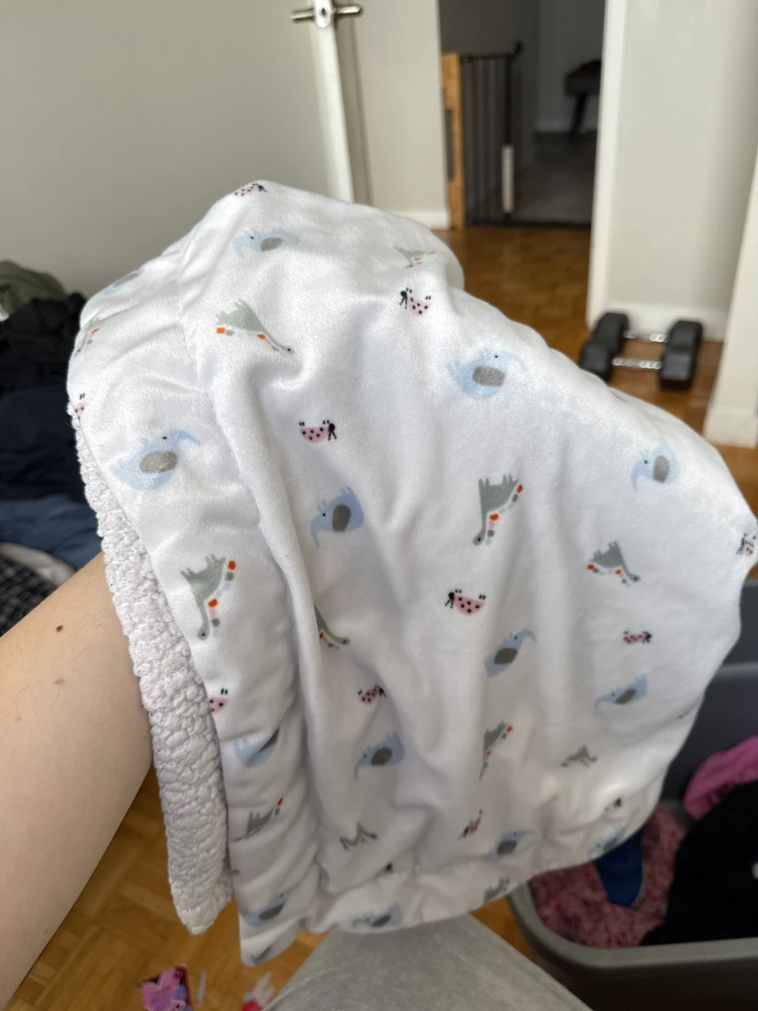 Baby Blanket with Elephants and Giraffes