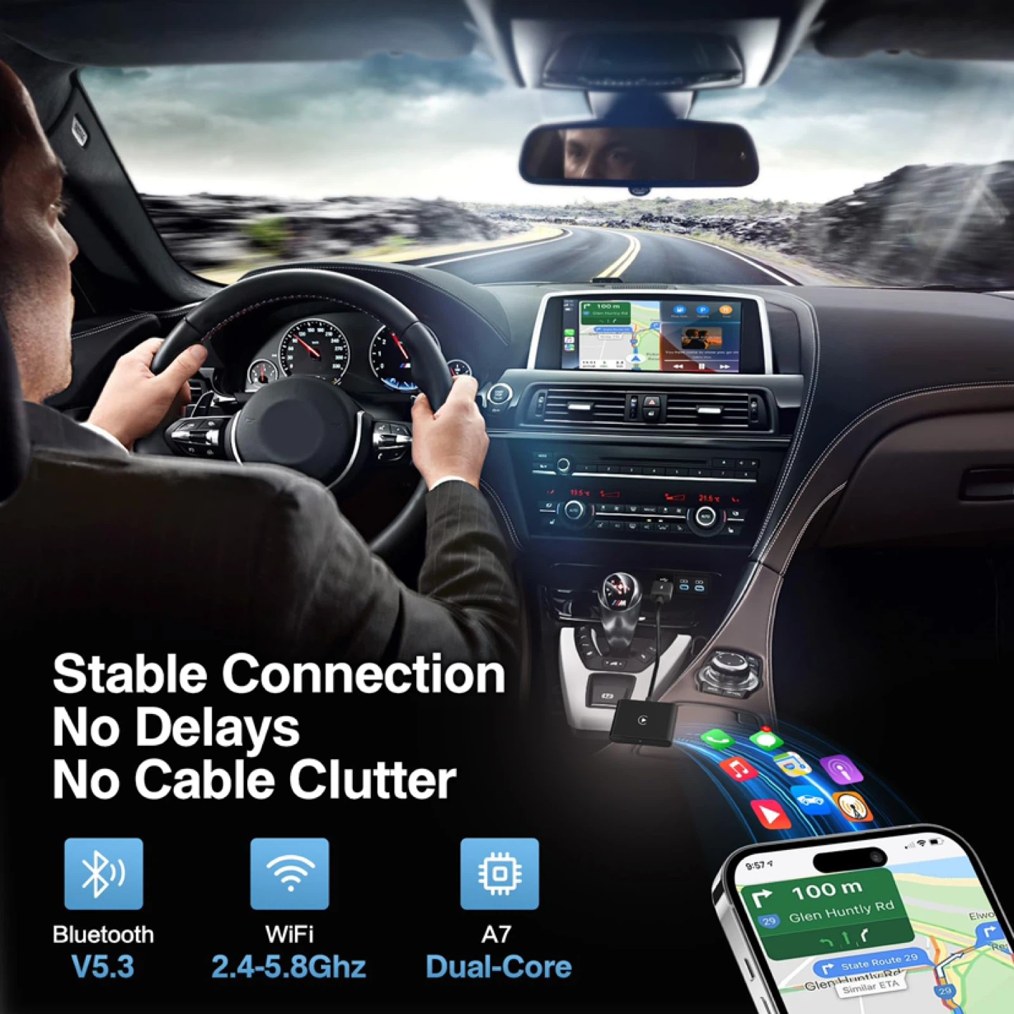 Wireless CarPlay Adapter Converts Wired to Wireless Carplay - photo 4
