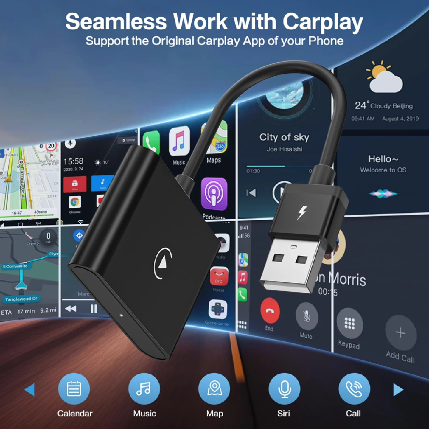 Wireless CarPlay Adapter Converts Wired to Wireless Carplay - photo 2