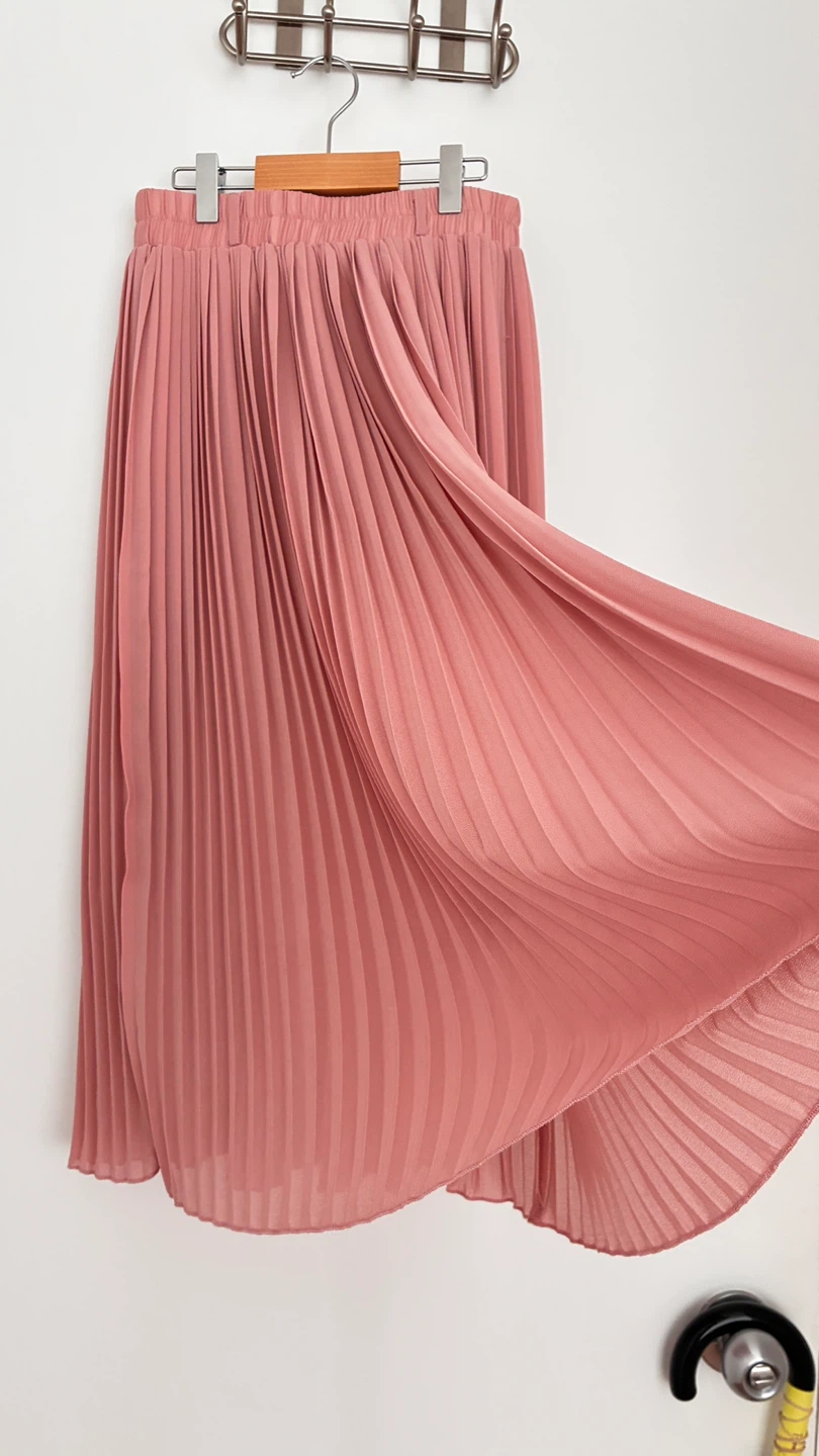 Pleated Midi Skirt - Pink，Size Ｓ - photo 2