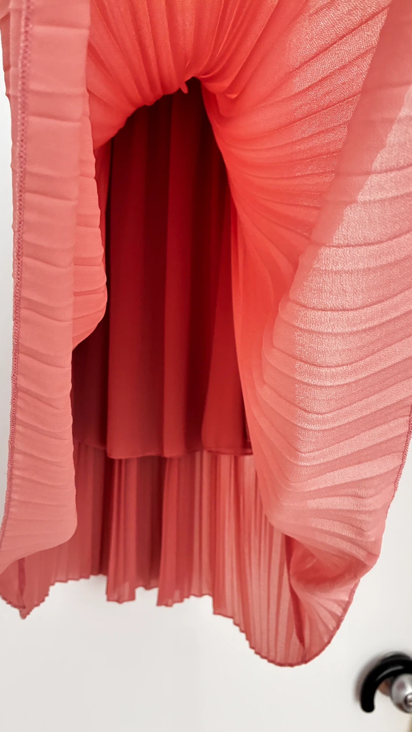 Pleated Midi Skirt - Pink，Size Ｓ - photo 3