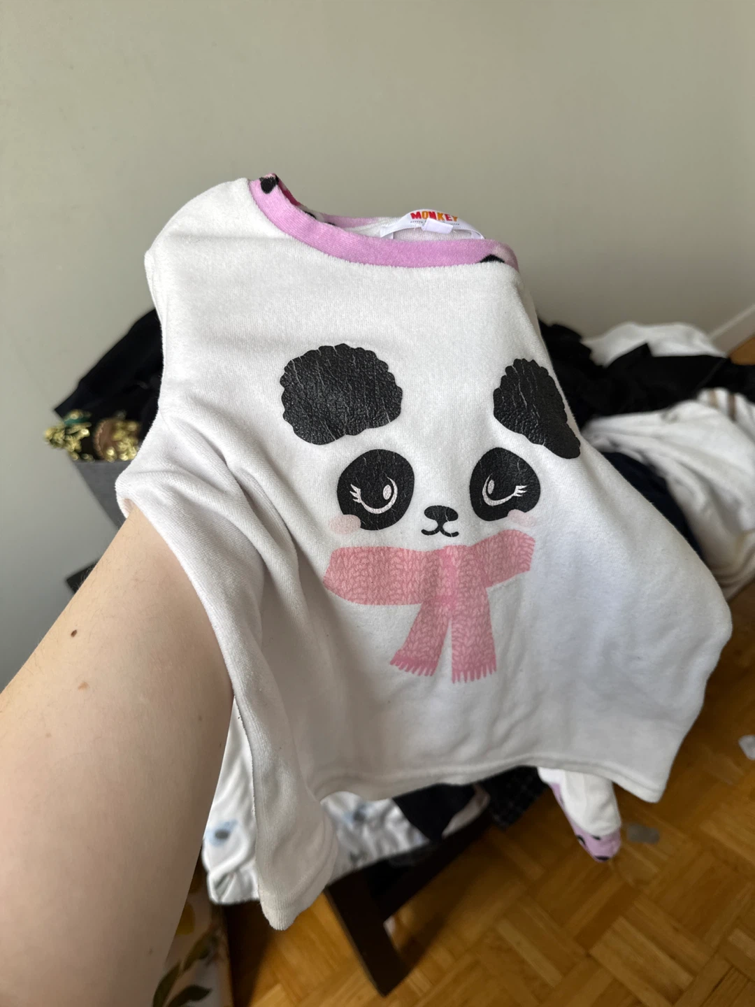 Children's White Panda Long Sleeve Shirt