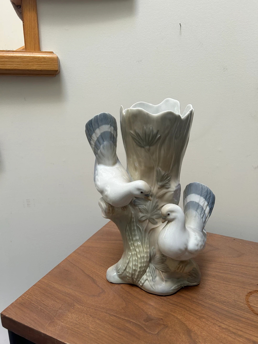 Vintage Ceramic Vase with Doves