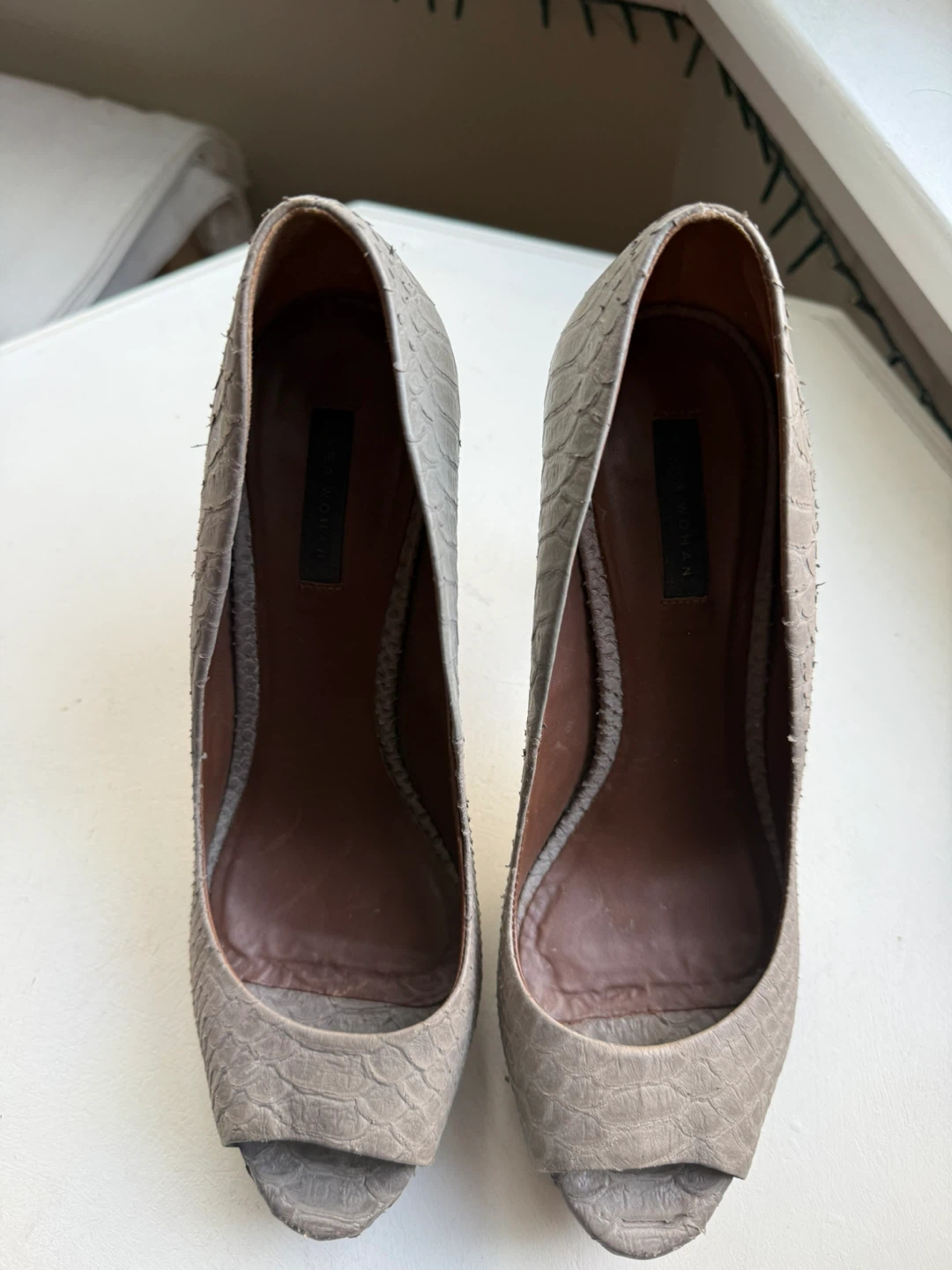 Zara Grey Snakeskin Stilettos sz 10 - photo 5