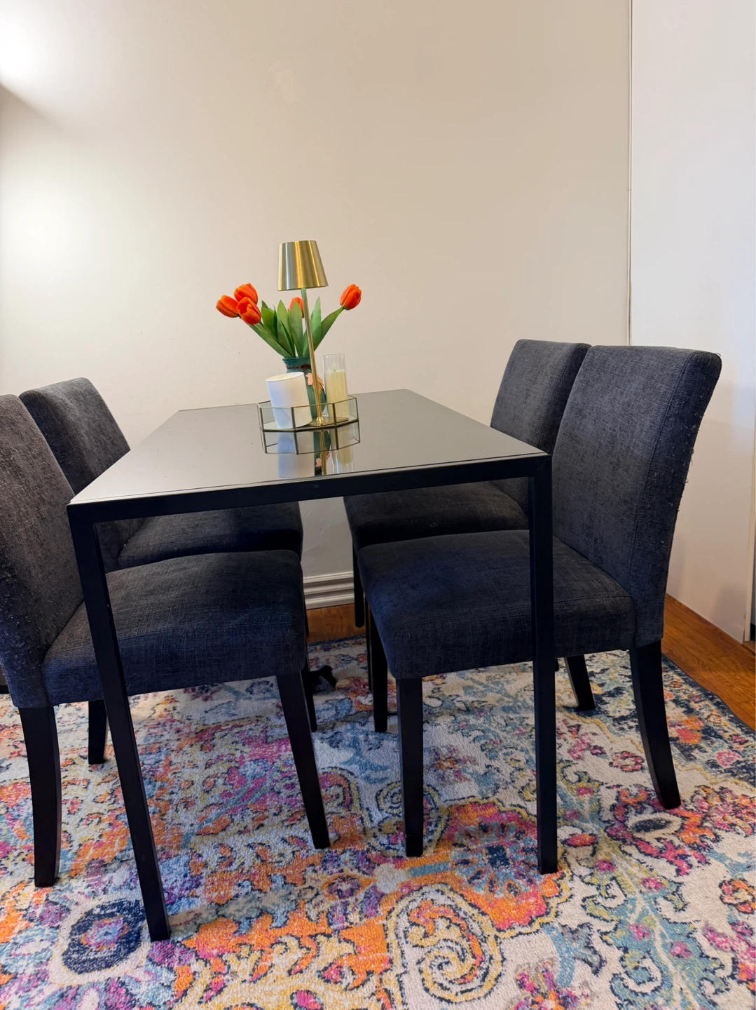 Black Dining Table with 4 Chairs - photo 3