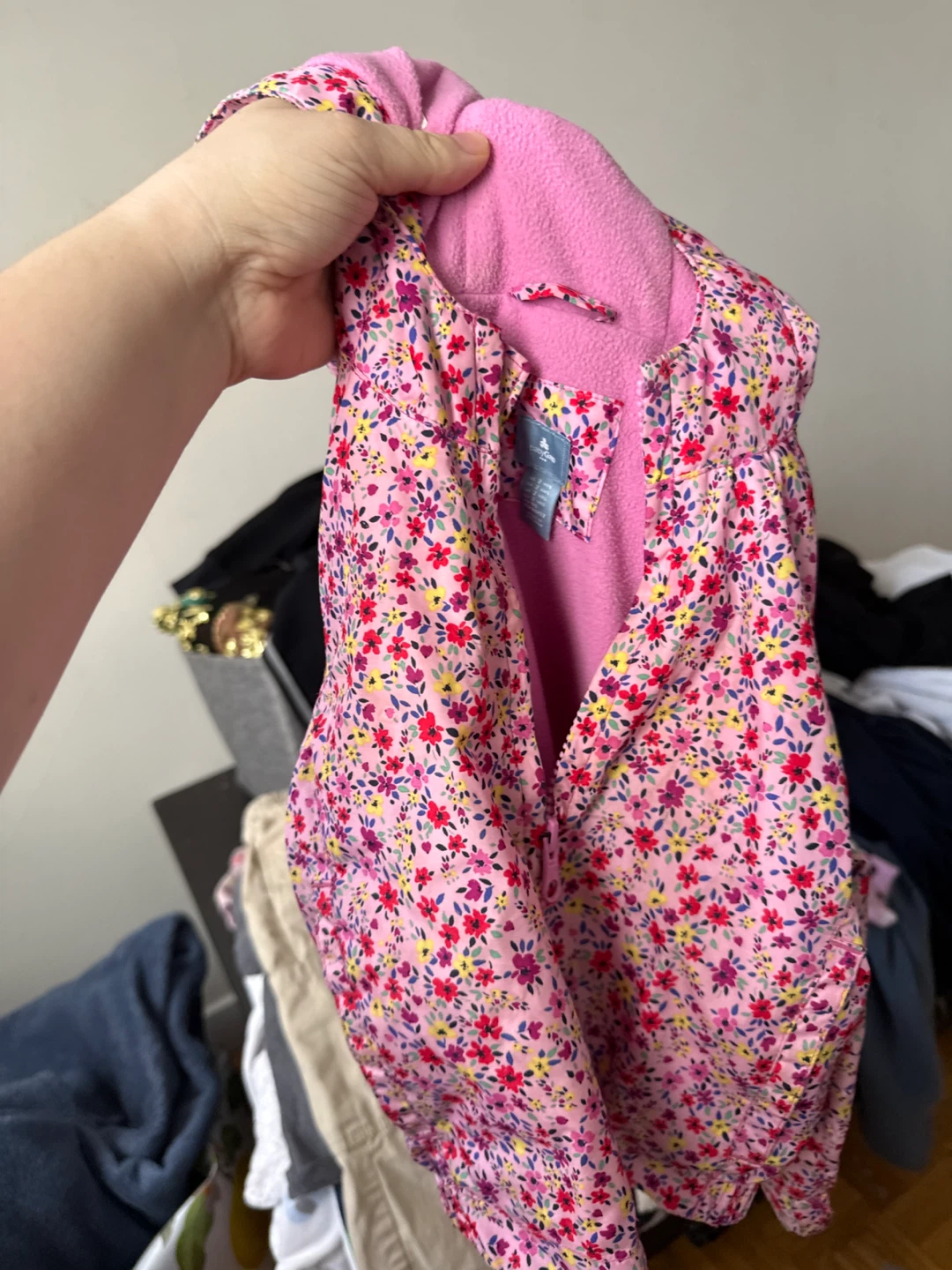Baby Gap Pink Floral Hooded Jacket - Size 6-12 Months
