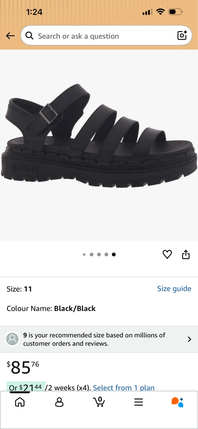 Skechers Women's Black Strappy Platform Sandals Size 9