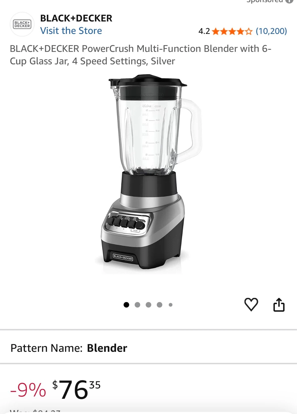 BLACK+DECKER PowerCrush Multi-Function Blender - Silver - photo 3