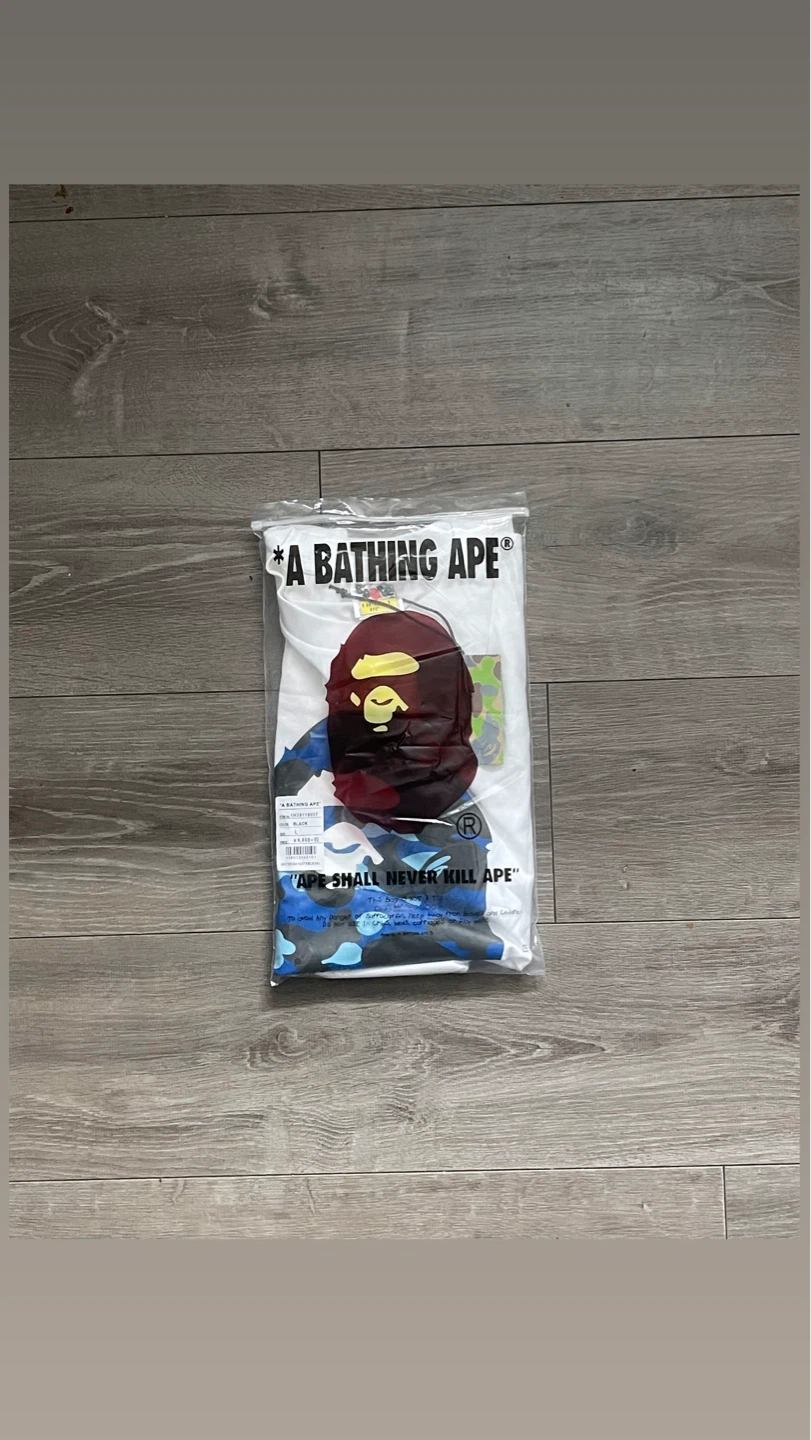 BAPE Blue Camo Ape T-Shirt (White) - photo 4