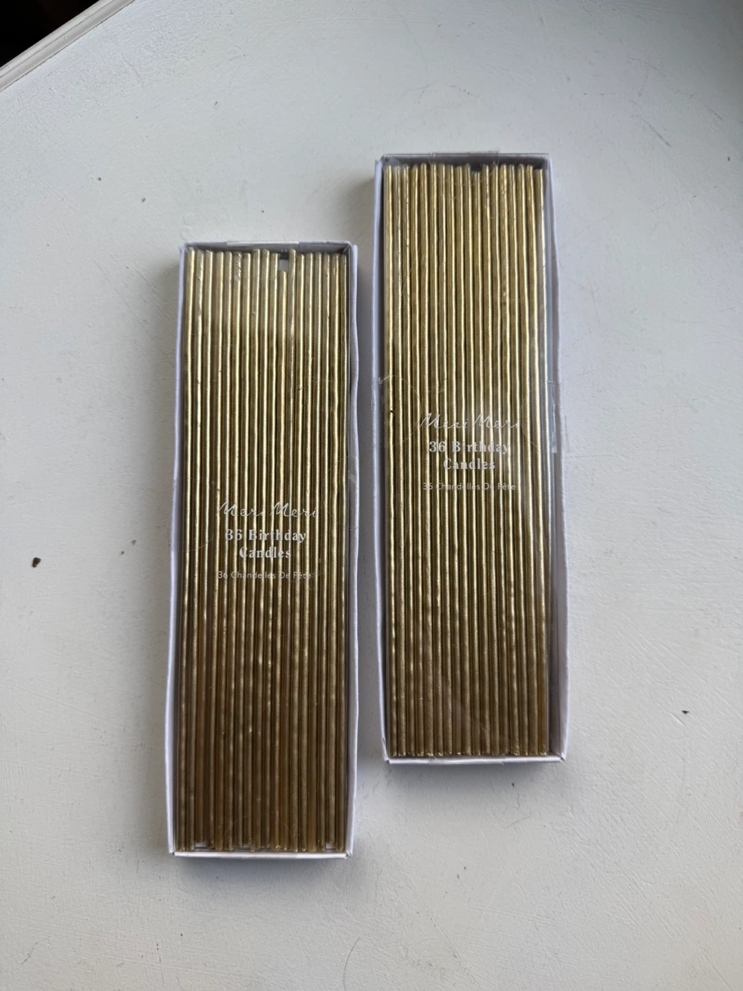Meri Meri skinny gold birthday candles BNIB