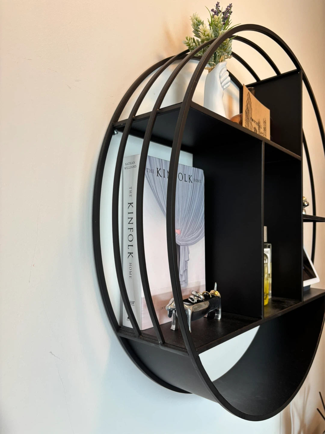 Bouclair Black Round Metal Wall Shelf - photo 3