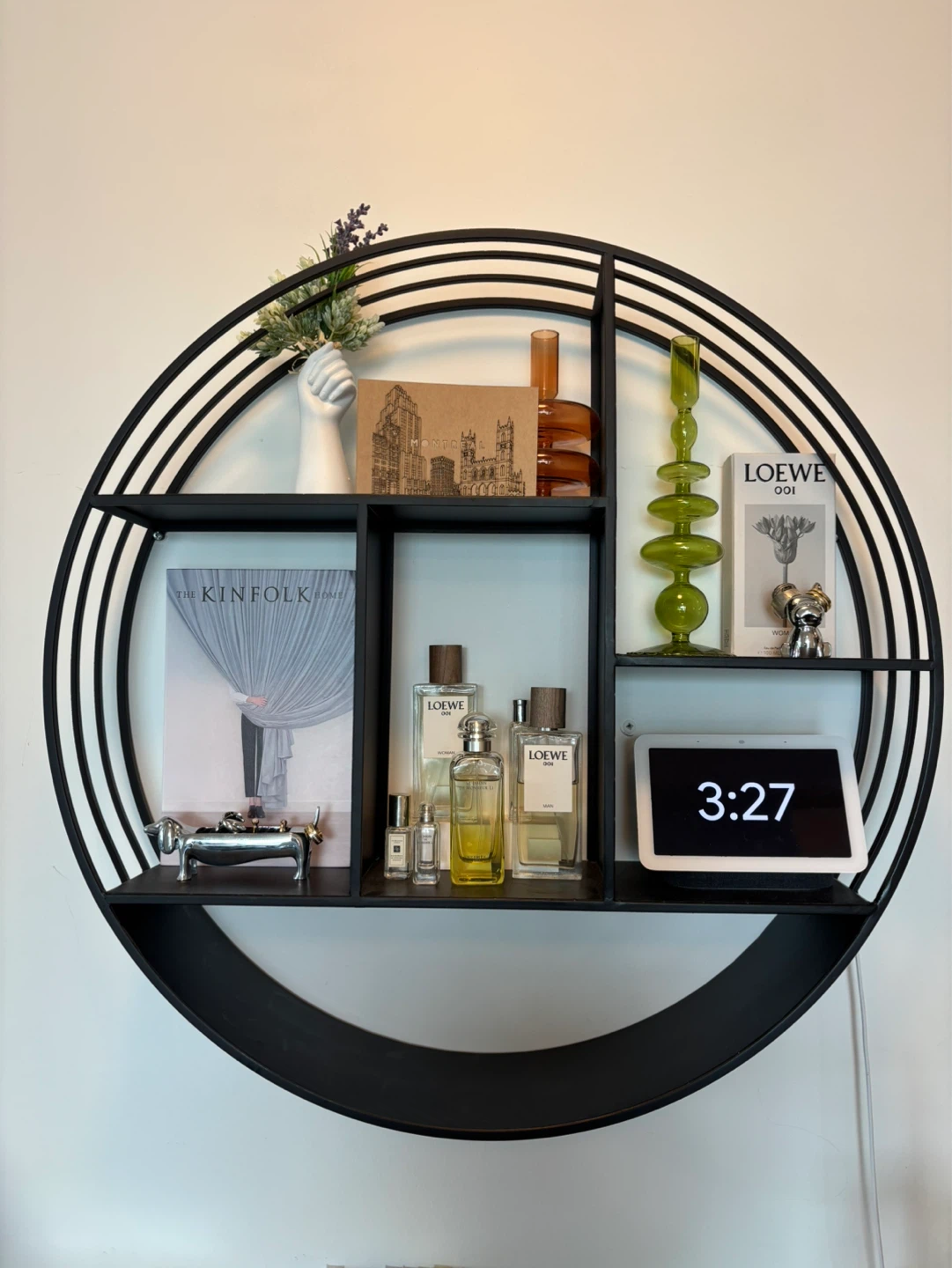 Bouclair Black Round Metal Wall Shelf - photo 2