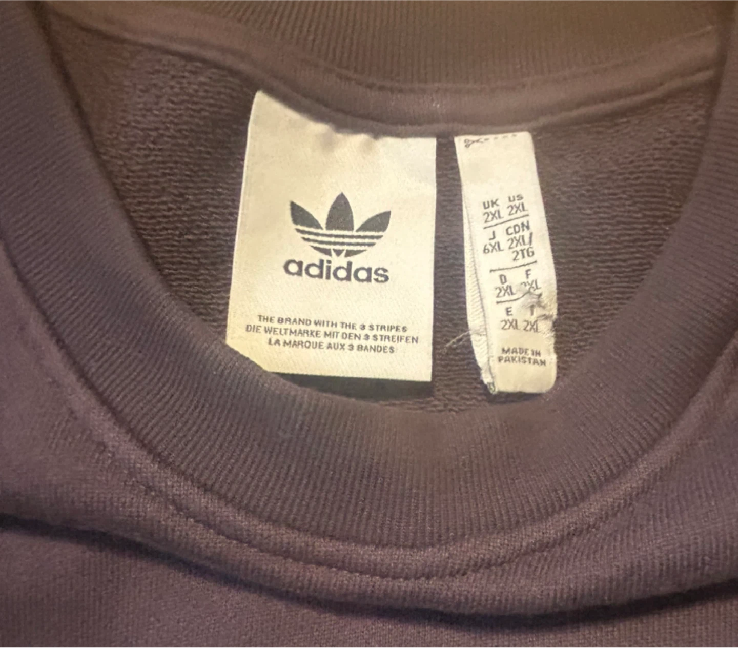 Adidas Trefoil Logo Sweatshirt Mens 2XL purple - photo 4