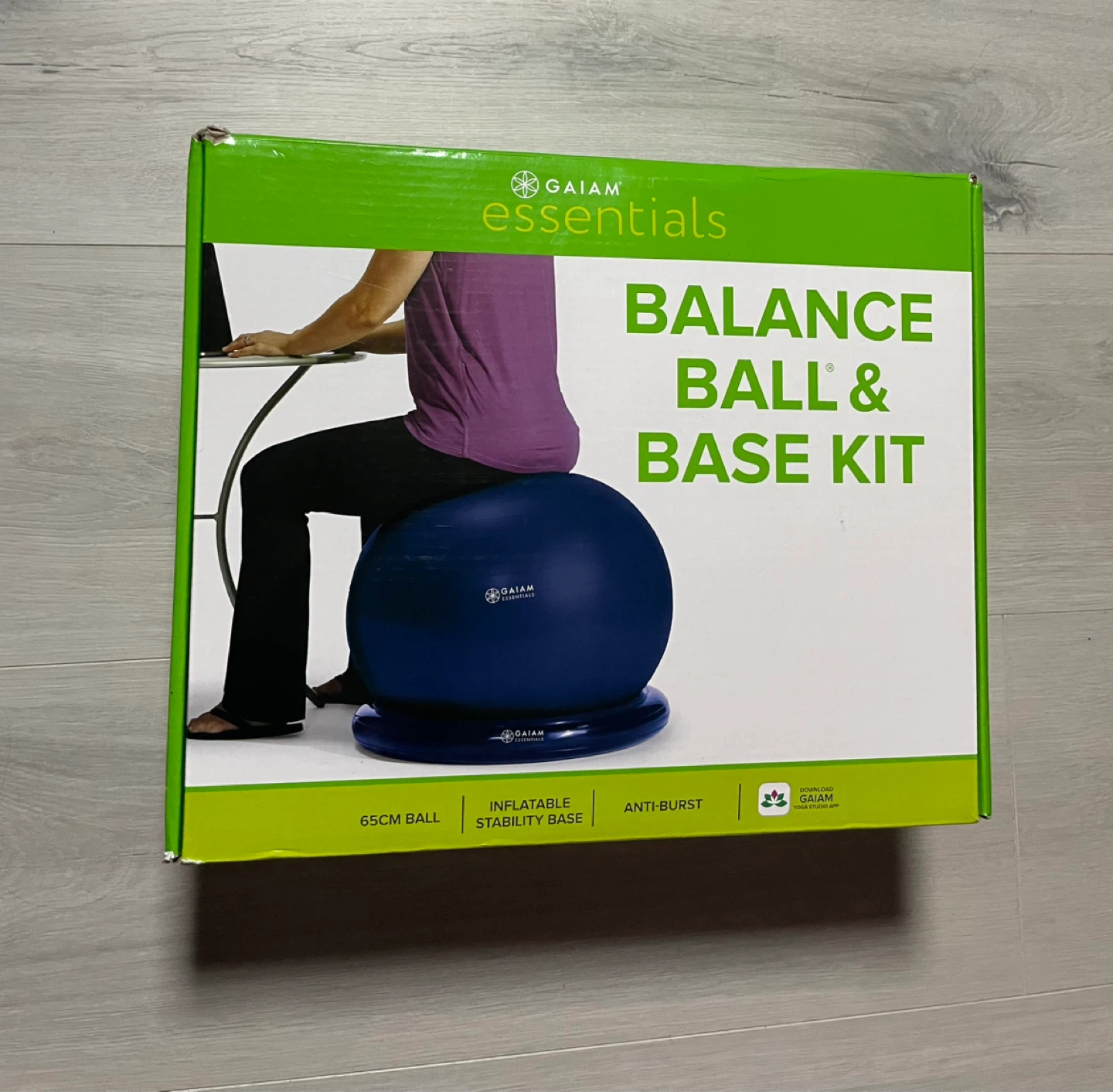 NEW in box Gaiam 65cm Balance Ball + Base Kit - photo 2