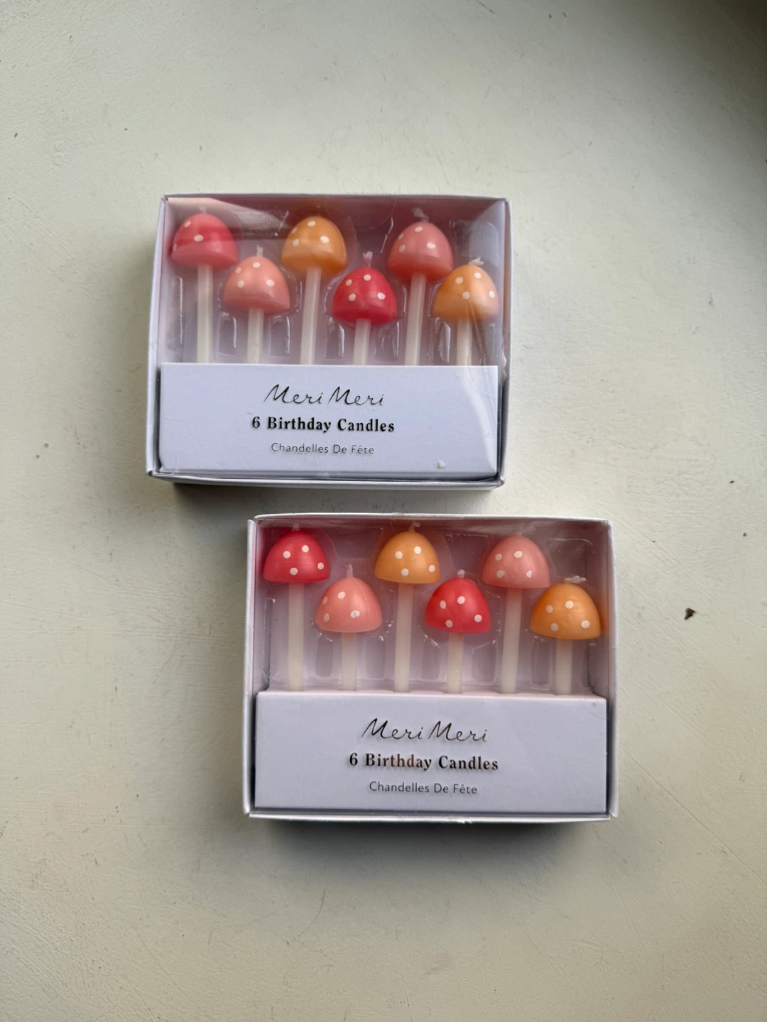 Meri Meri mushroom birthday candles BNIB