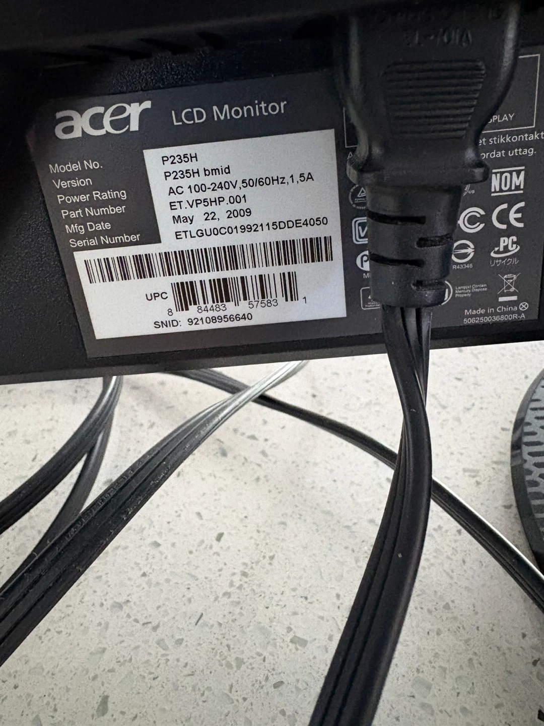 Acer P235H 23" LCD Monitor - photo 2