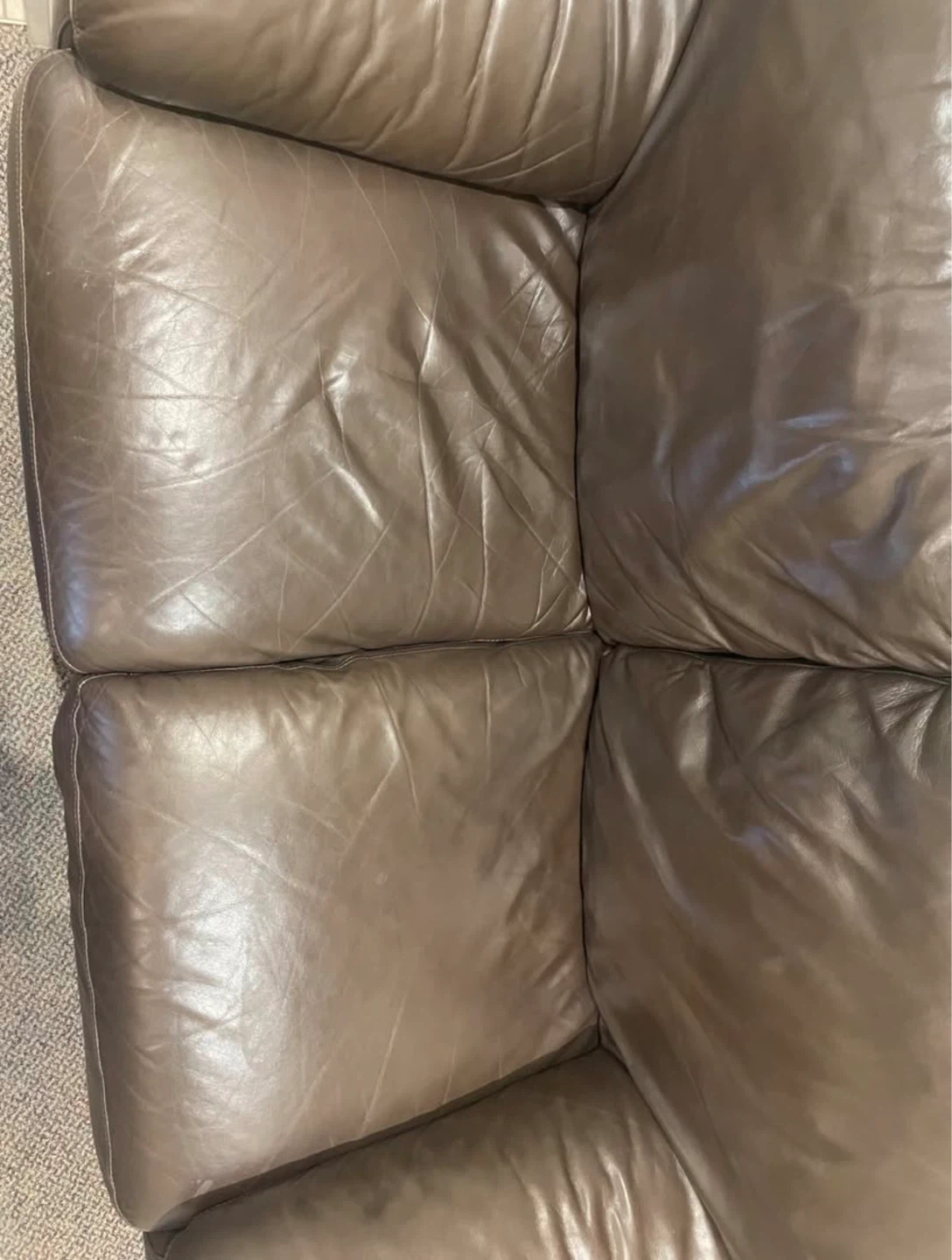 Brown Leather Loveseat - photo 4
