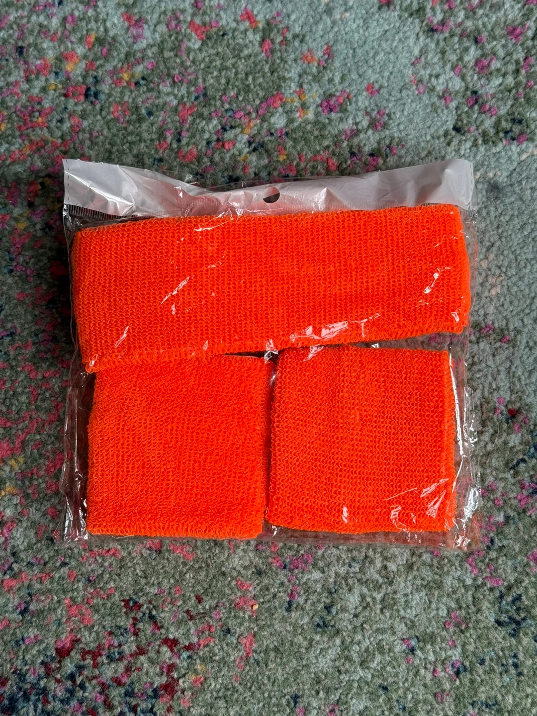 Orange Headband and Wristband Set